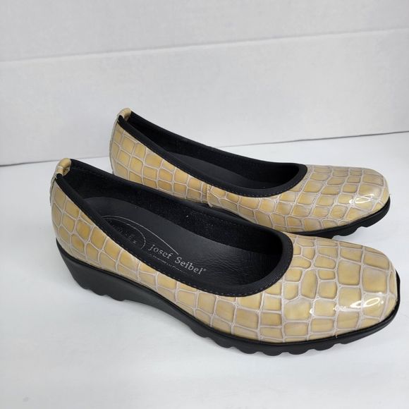 Josef Seibel Shoes - Josef Seibel Bridget Patent Leather Croc Print Wedge Comfort Slip On 36/5-5.5 US